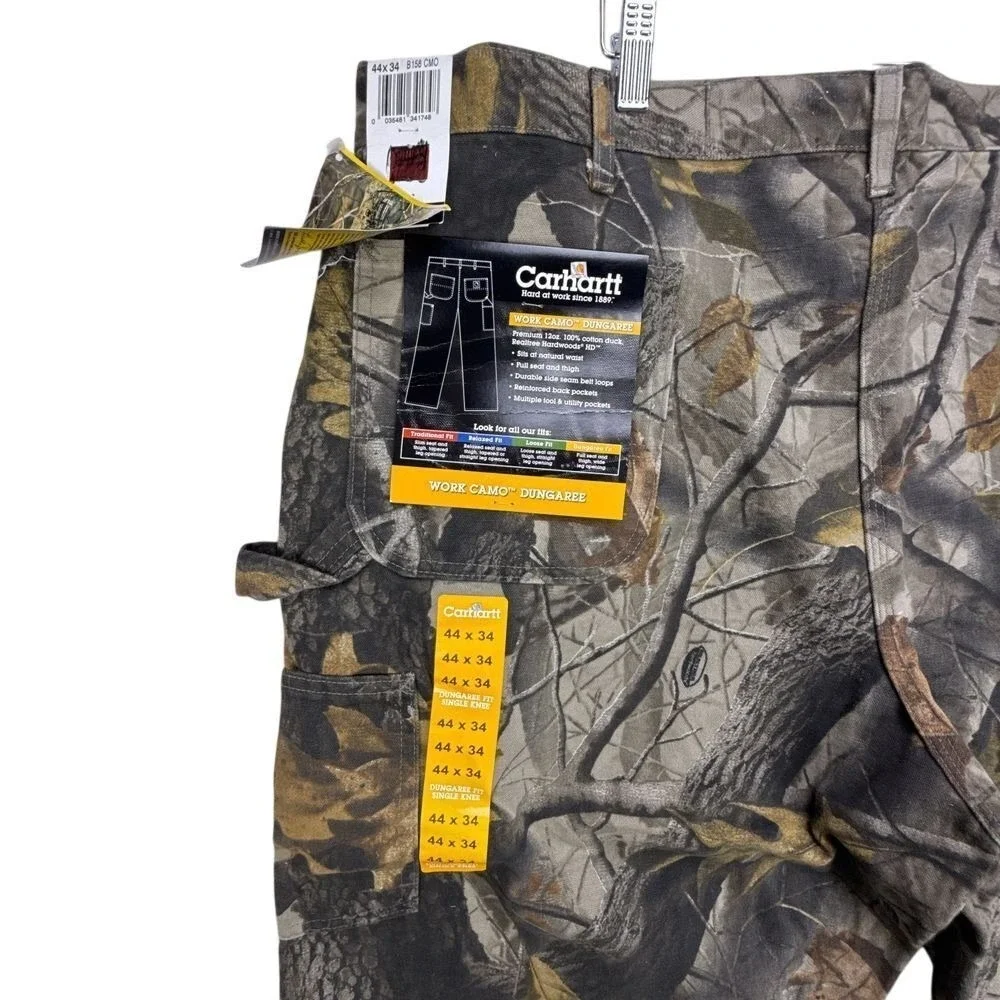 Carhartt Work Camo Dungaree Fit Pants Mens 44X34 B158‎ CMO Camo NWT Hardwoods